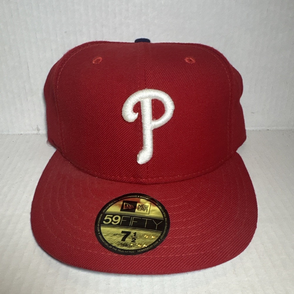 Vintage PHILADELPHIA PHILLIES NEW ERA 59/50 AUTHENTIC HAT NEW OldStock FIT 7 1/2